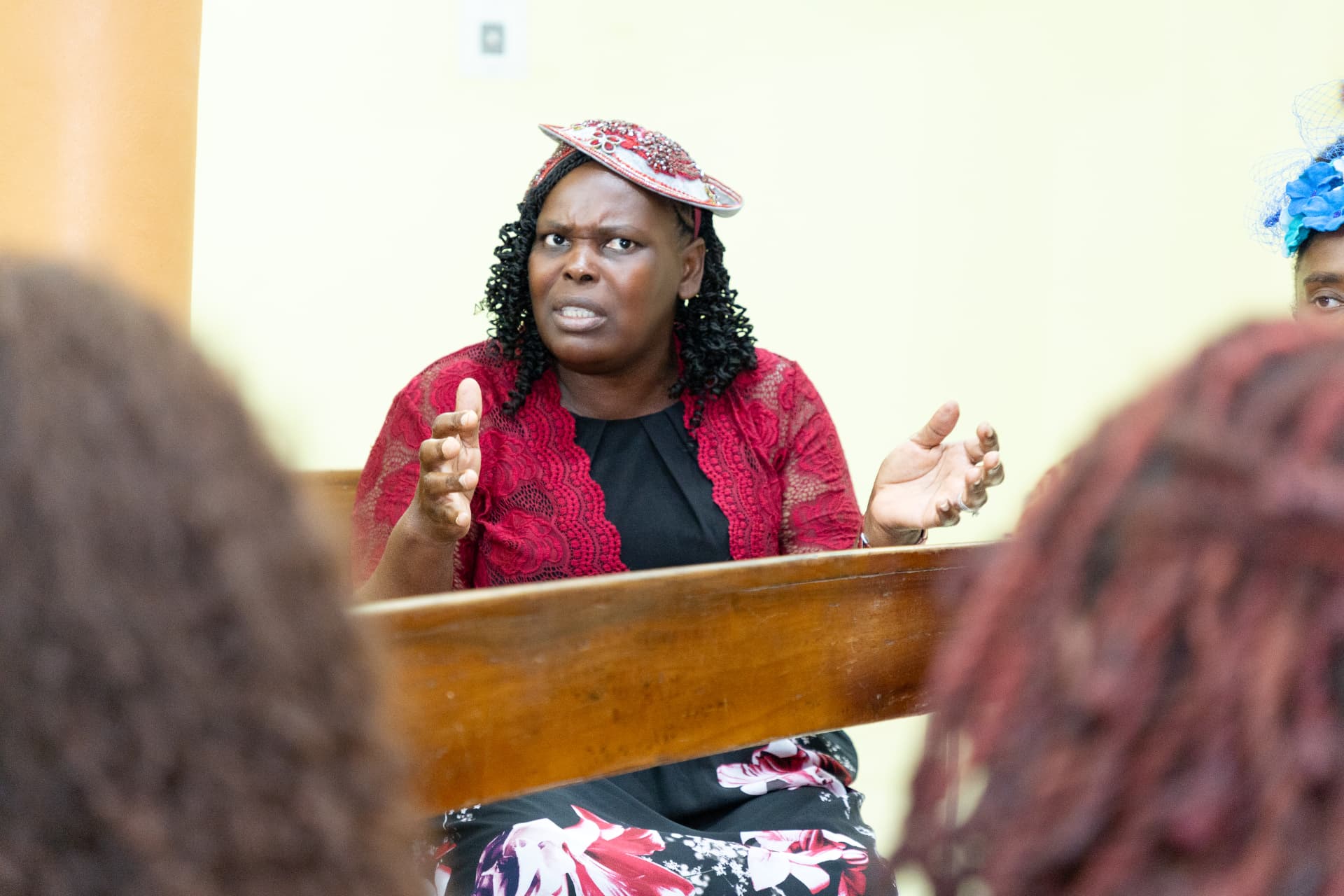 An attendee sharing her views during the launch discussion