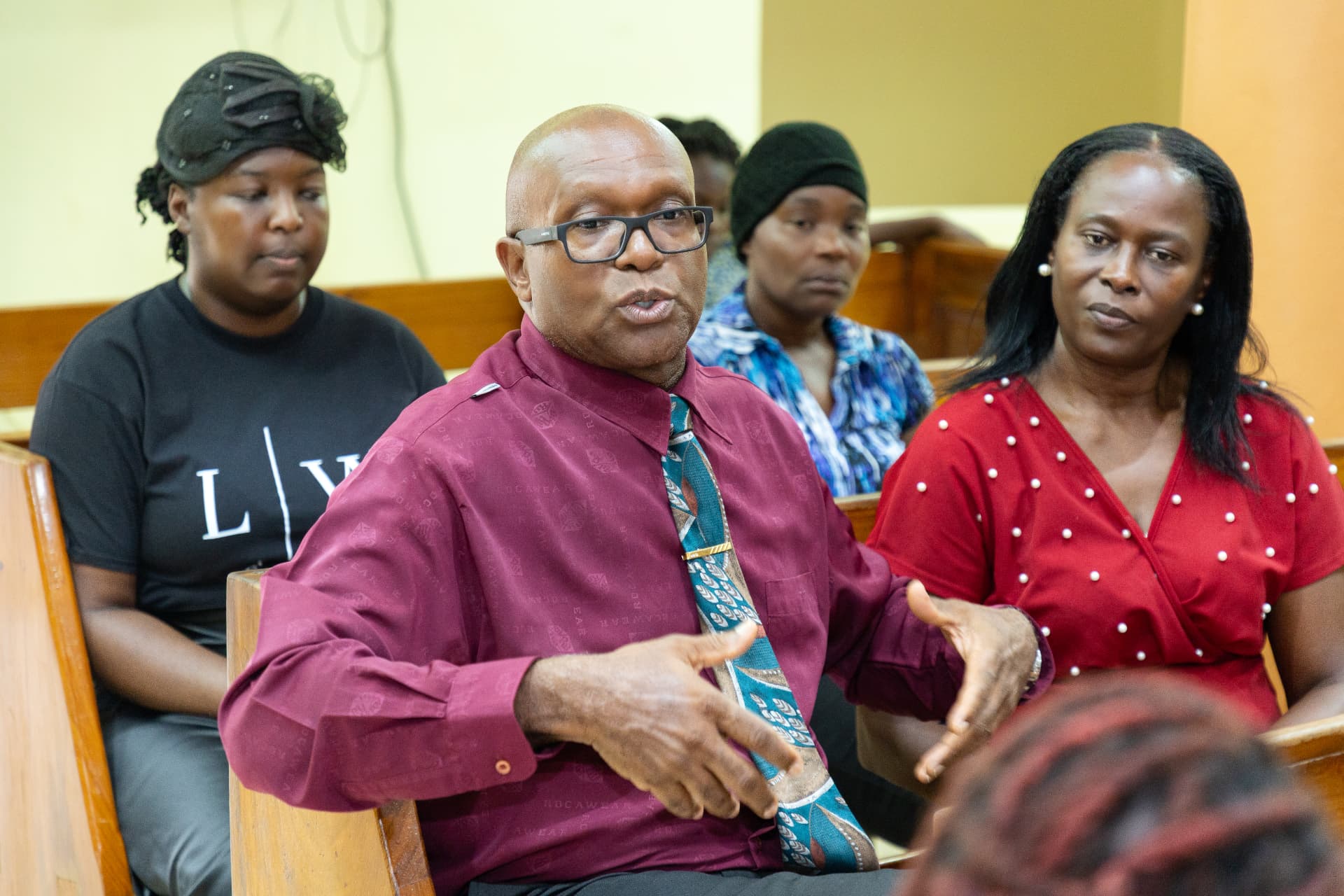 A guest sharing his contribution to the conversation at the LIW Jamaica launch
